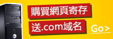 購買網頁寄存送.com域名